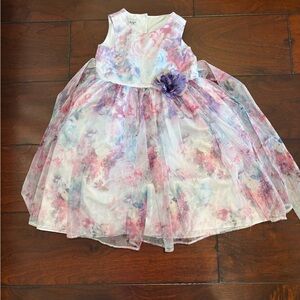 Pippa & Julie Multicolor Floral Dress with Purple Flower